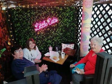 Little Eats café customers enjoy a drink