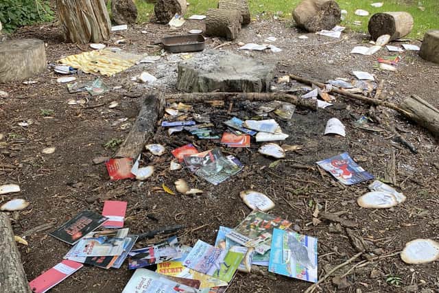 The books were set alight