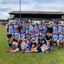 The UE Group-sponsored Kettering Rugby Club following a pre-season win at New Brighton