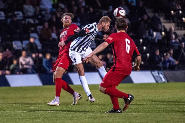 Gary Mulligan in action during Corby Town's 2-0 win over Wisbech Town on Wednesday night. Picture by Jim Darrah