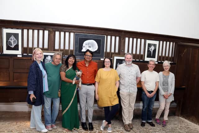 Members of Kettering and District Art Society and guests at the exhibition at Boughton House
