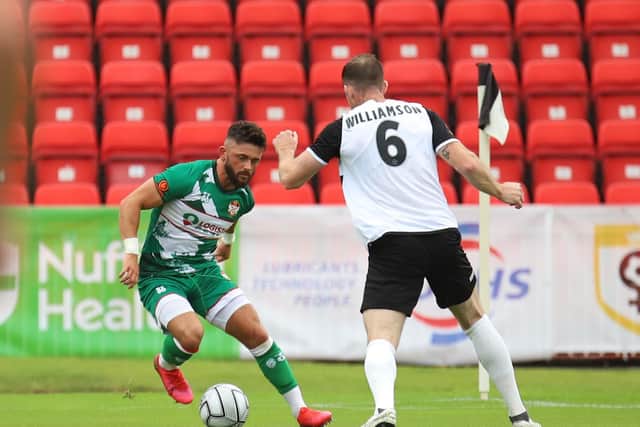 Callum Powell grabbed the Poppies' goal in the second half in the north-east