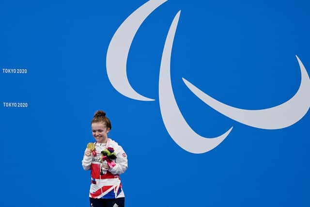 Maisie on the podium with her gold medal