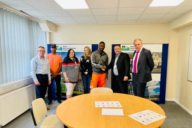 Rav Jones with members of Off the Streets – NN8 meeting with Jason Smithers (Leader of North Northants Council) and Peter Bone MP for Wellingborough