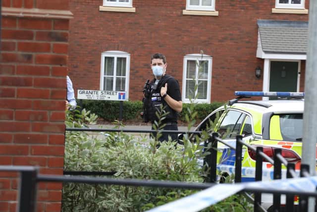 Officers are guarding the scene