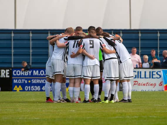 Corby Town's players will be looking to bounce back at Stamford today after they were beaten at home by Spalding United on Saturday. Picture by Jim Darrah