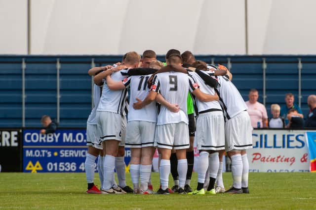 Corby Town's players will be looking to bounce back at Stamford today after they were beaten at home by Spalding United on Saturday. Picture by Jim Darrah