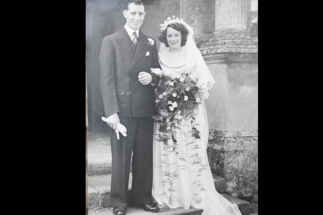 Roland and Lily on their wedding day