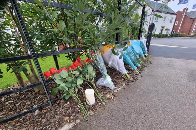 The floral tributes to Maddie Durdant-Hollamby
