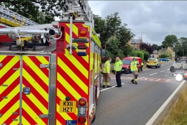 Northamptonshire driver's lucky escape after car ends up on its roof on A43