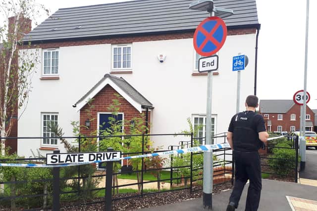 Police at the scene.
