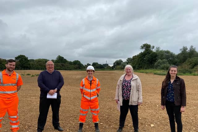 (Left to right) Hamish Critchell-Ward, Cllr Clive Hallam, Tara Scott, Cllr Lora Lawman, Cllr Harriet Pentland