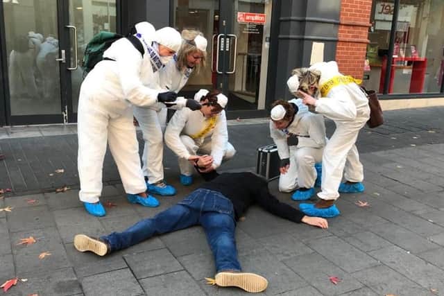 Become a crime scene investigator in this outdoor adventure brought to you by CluedUpp Games.