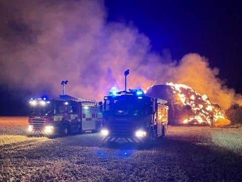 The blaze on Saturday. Credit: Northants Fire