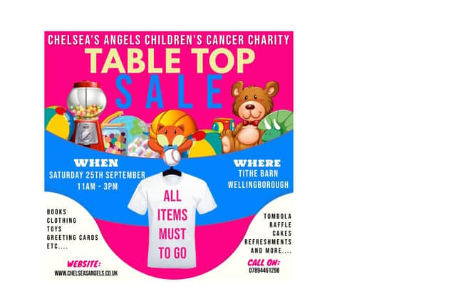 The tabletop sale takes place in the Tithe Barn