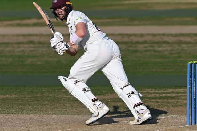 Rob Keogh on his way to 99 against Surrey at the County Ground