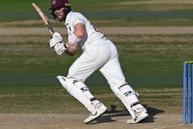 Rob Keogh on his way to 99 against Surrey at the County Ground