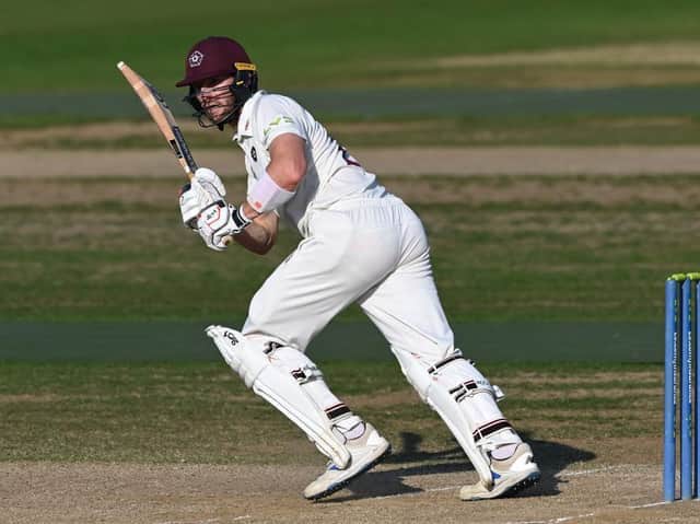 Rob Keogh on his way to 99 against Surrey at the County Ground