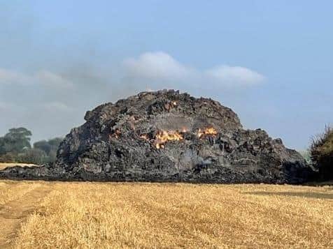 The remains of the straw in East Carlton
Northants Fire and Rescue