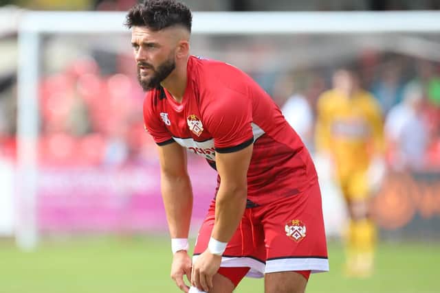 Callum Powell scored his fifth goal of the season as Kettering Town claimed a 2-0 success at Guiseley. Picture by Peter Short