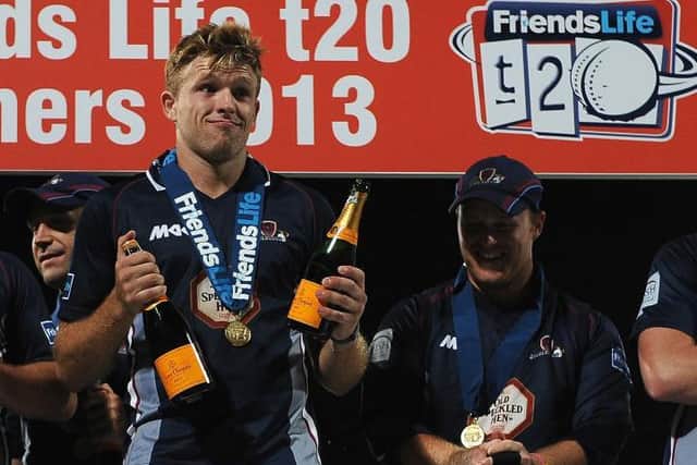 Richard Levi (right) was a key player in the Steelbacks' T20 Blast wins in 2013 and 2016