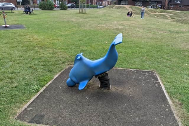 The dolphin in the park.