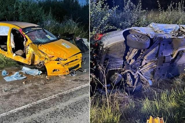 The scene last night. Credit: Kibworth Fire Station