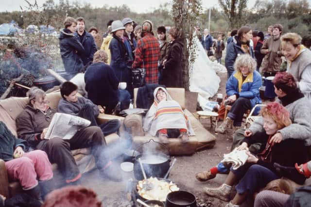 The women's peace camp at Greenham Common. Image: Getty