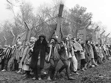 Women on the Embrace the Base campaign in 1982 (Image: PA)