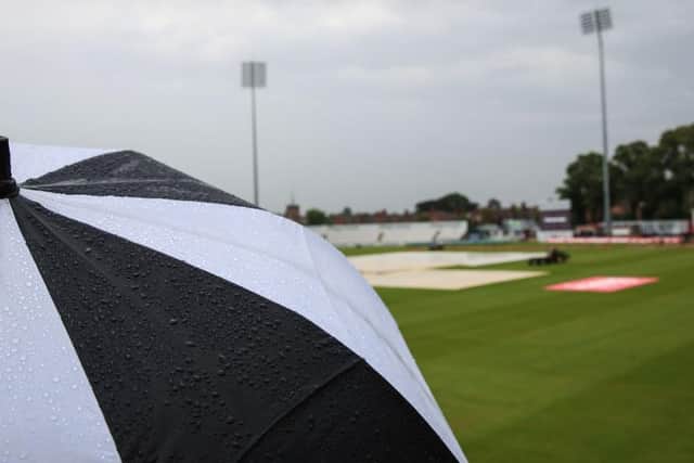 Rain ruined any prospect of play at the County Ground on Tuesday