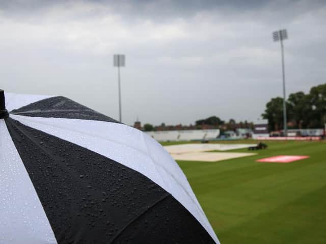 Rain ruined any prospect of play at the County Ground on Tuesday