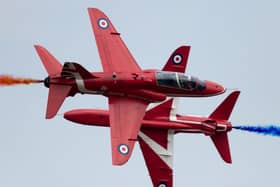 The Red Arrows will be flying over North Northamptonshire — briefly — on Friday morning