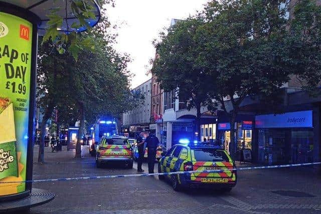 Abington Street was taped off after a boy, 16, was stabbed on Thursday (September 16)