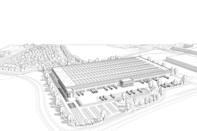 A sketch of what the warehouse might look like if it is given planning permission