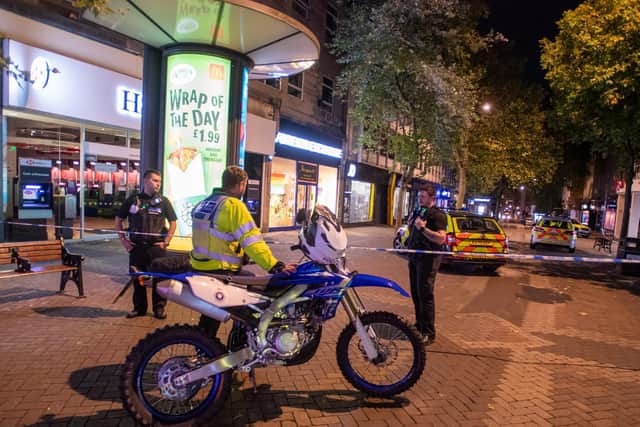 There is an increased police presence in the town and officers have been granted extra powers to stop and search
