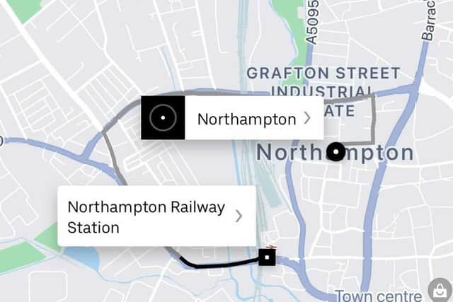 Here is what the Uber app will look like when users open it in Northampton.