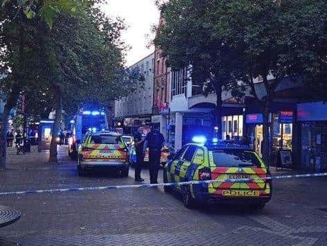 Police say a 16-year-old remains in a "serious but stable" condition following Thursday's stabbing in Abington Street