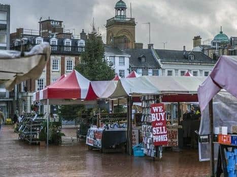 Monday's incident happened in Northampton's Market Square