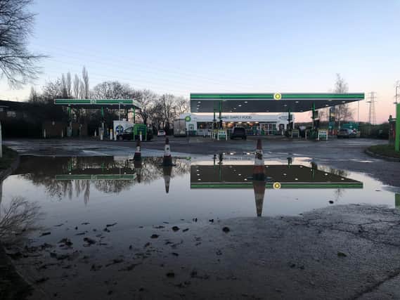 The BP Fourways garage was one of several places in Corby that flooded on Christmas Eve last year.