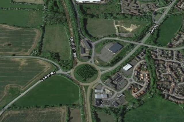 The incident happened at the six-ways roundabout in Corby