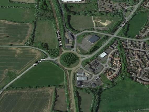 The incident happened at the six-ways roundabout in Corby