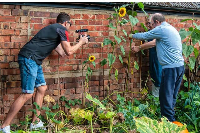 Filming takes place in the garden