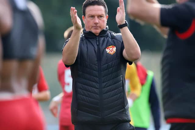 Paul Cox insists he and Kettering Town aren't dwelling on the past as they bid to end their poor run against Leamington in the FA Cup this weekend. Picture by Peter Short