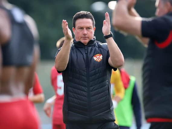 Paul Cox insists he and Kettering Town aren't dwelling on the past as they bid to end their poor run against Leamington in the FA Cup this weekend. Picture by Peter Short