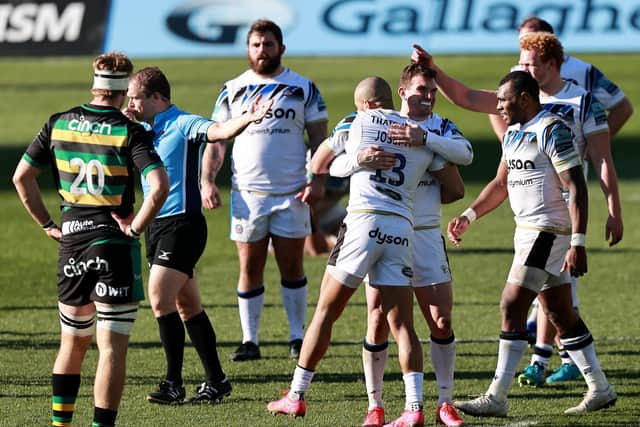 Saints were brought back down to earth by Bath just eight days after winning at Exeter in February