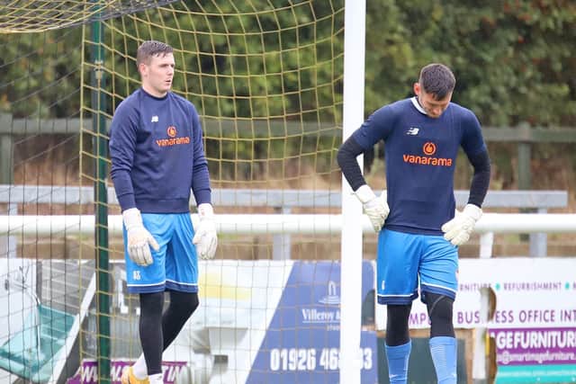 Rhys Davies and Jackson Smith have been battling it out for the number one jersey at Kettering Town this season. Picture by Peter Short