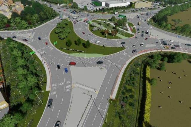 An artist's impression of the finished re-modelled roundabout at Chowns Mill