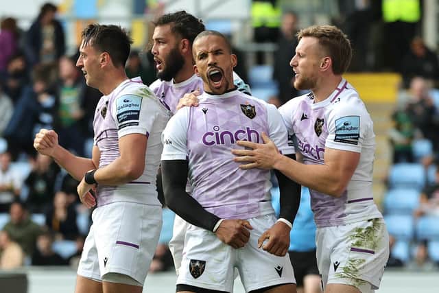 Courtnall Skosan celebrated after earning a stunning win for Saints at Wasps
