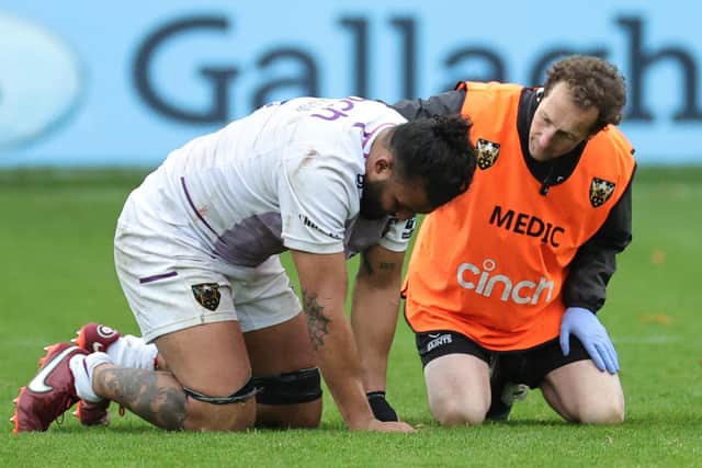 Lewis Ludlam was forced off during Saints' defeat at Bath on October 22