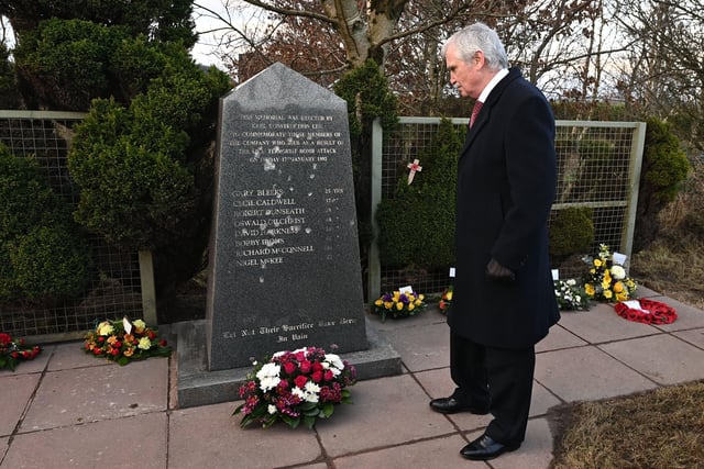 Remembering the eight Protestant workmen who died in January 1992 when the IRA blew up their minibus at Teebane crossroads. Picture:  Colm Lenaghan/Pacemaker Press